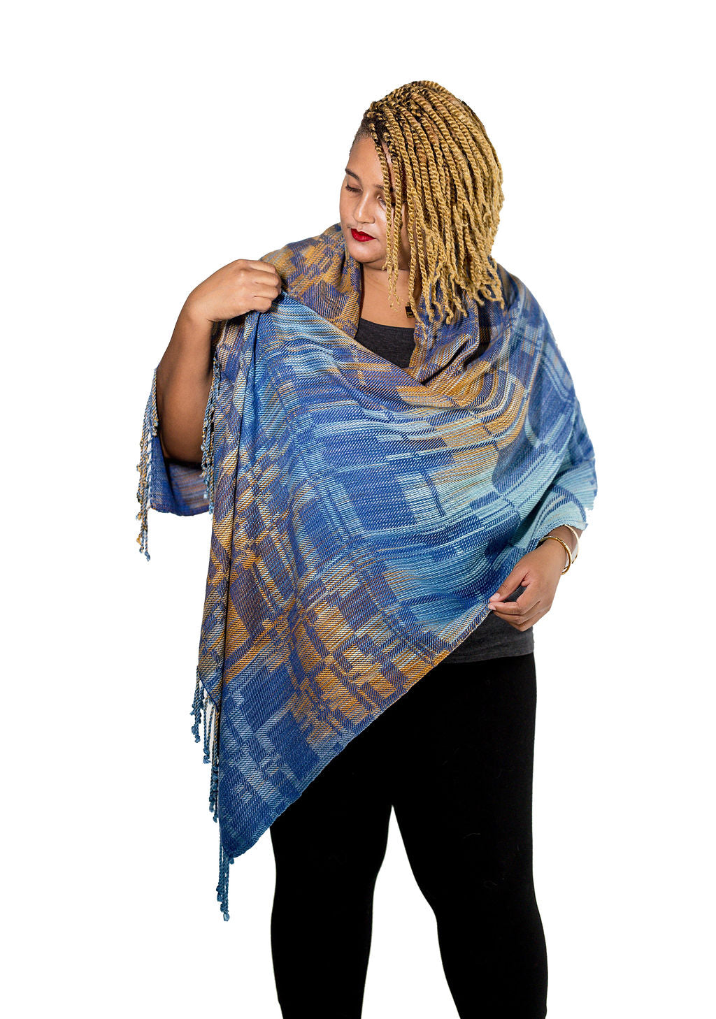 Blue Earred Kingfisher Tencel Shawl- Eastern Blue bird
