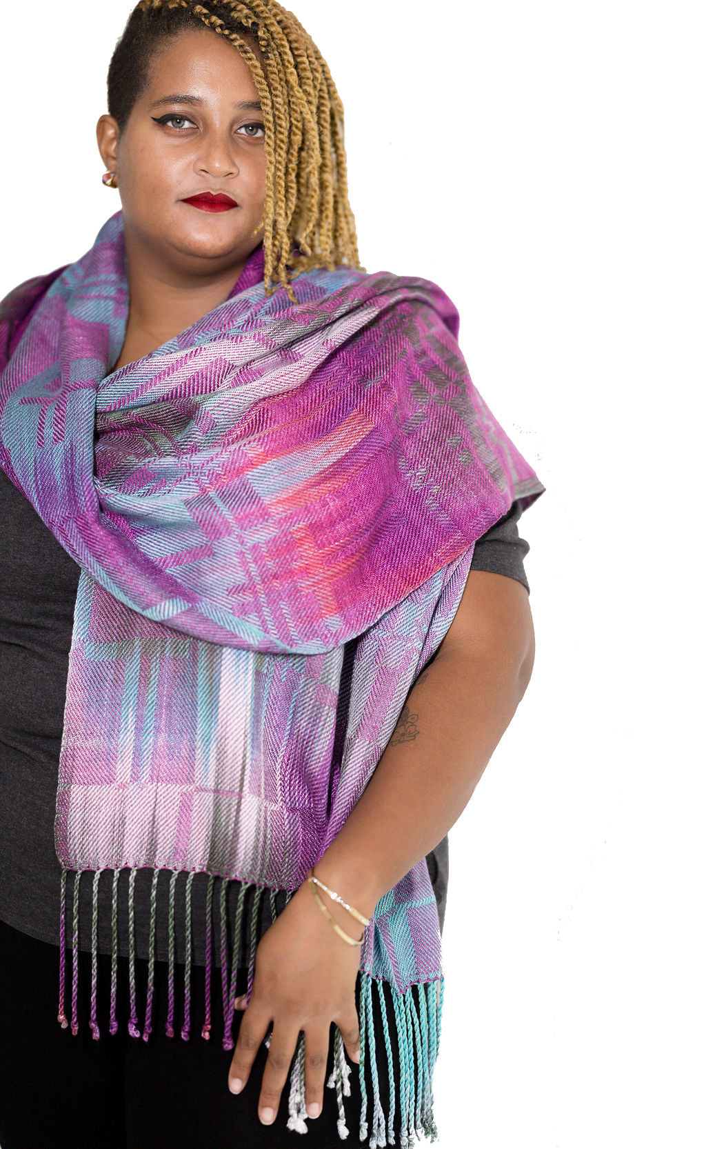 Kereru Tencel Shawl-Raspberry