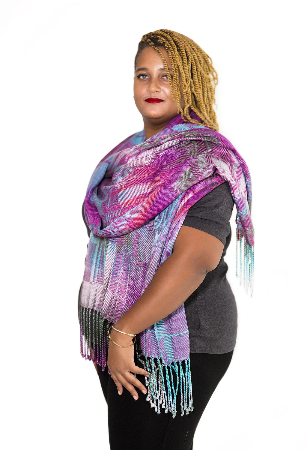 Kereru Tencel Shawl-Raspberry