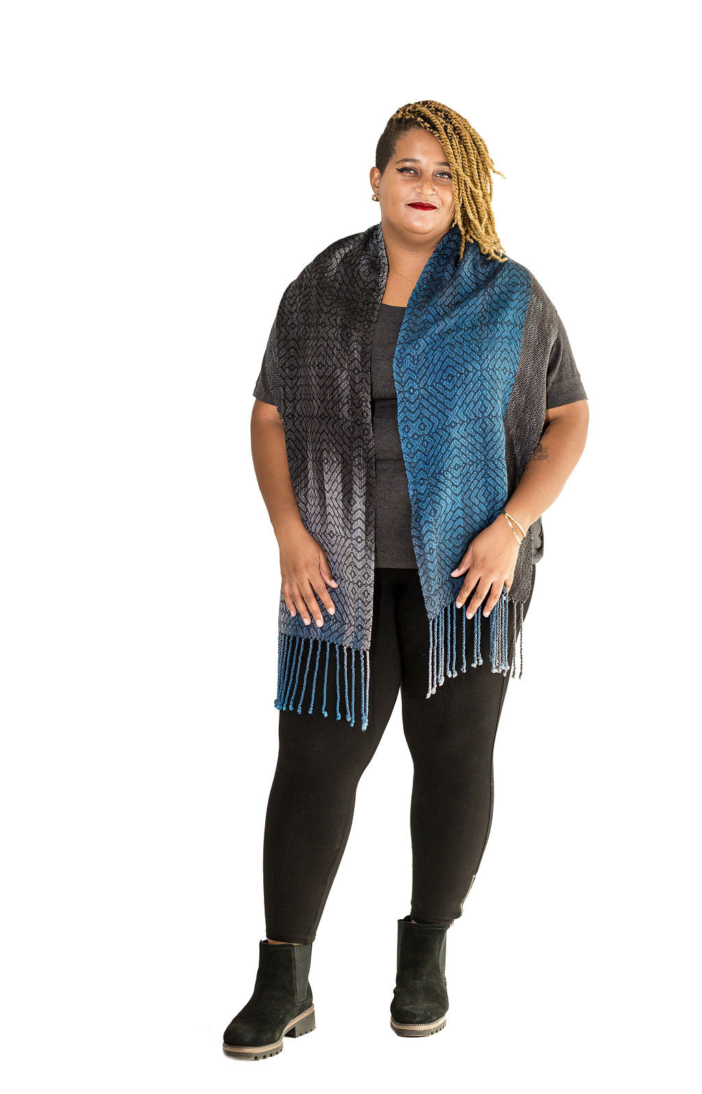 Steller's Jay Classic Tencel and cotton Classic Scarf- Raven