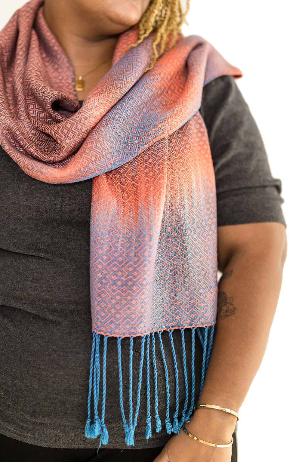 Pukeko Classic Scarf- Coral