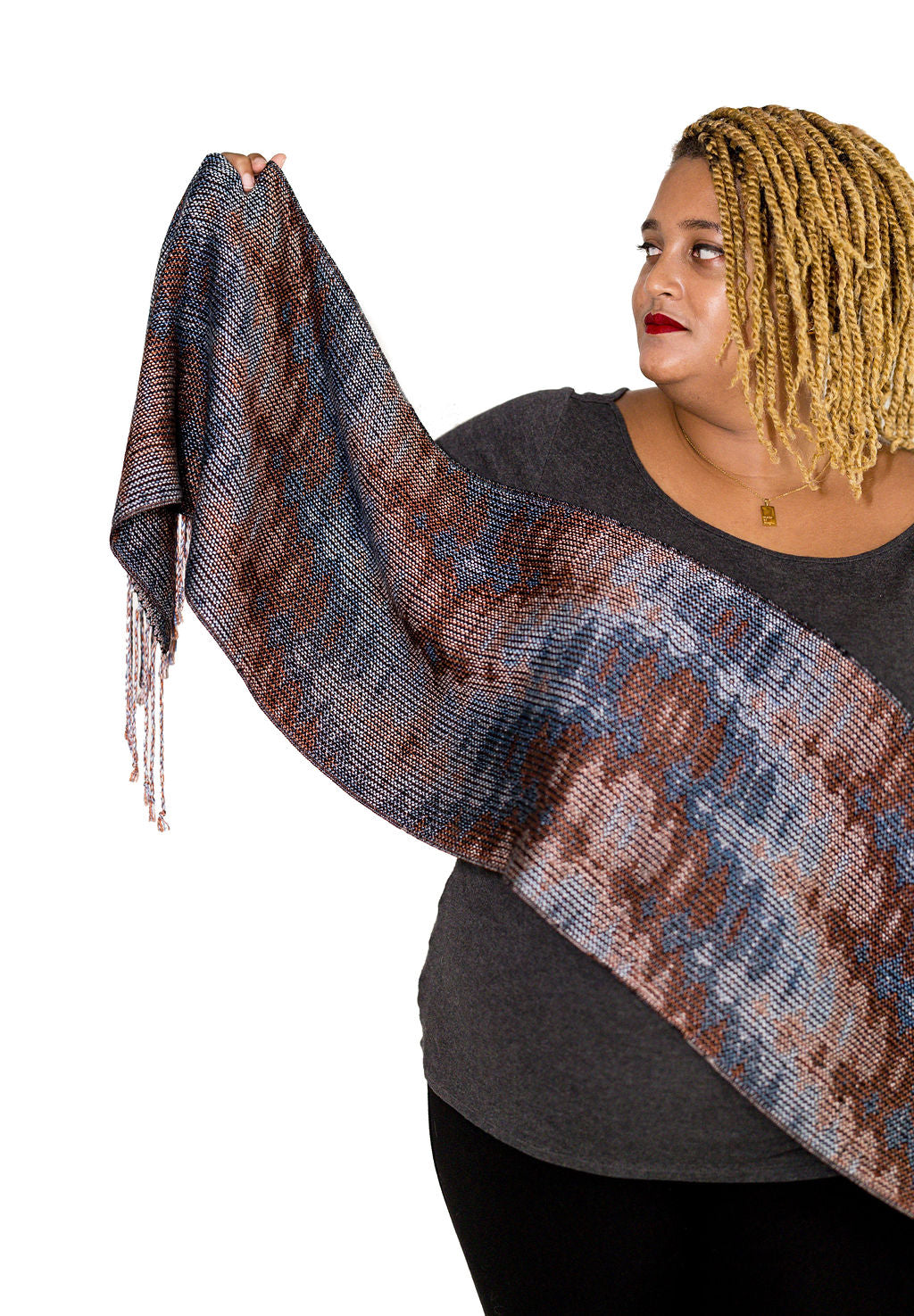 Belted Kingfisher tencel/ seacell Classic Scarf- Mirrored- Raven