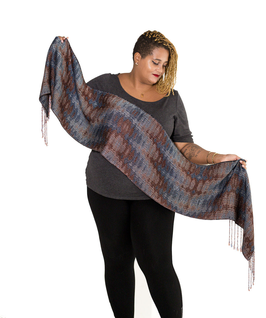 Belted Kingfisher tencel/ seacell Classic Scarf- Mirrored- Raven
