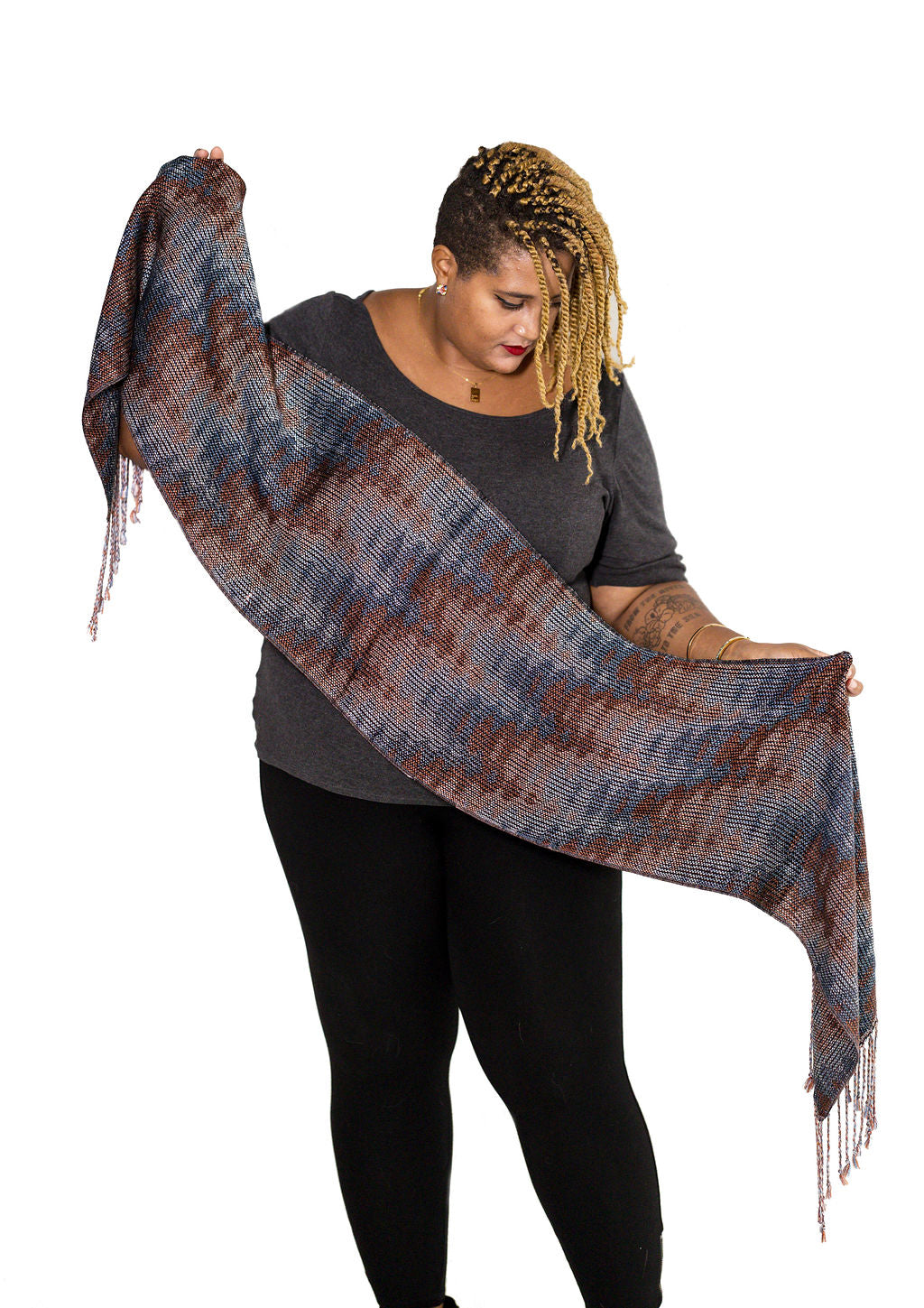 Belted Kingfisher tencel/ seacell Classic Scarf- Raven