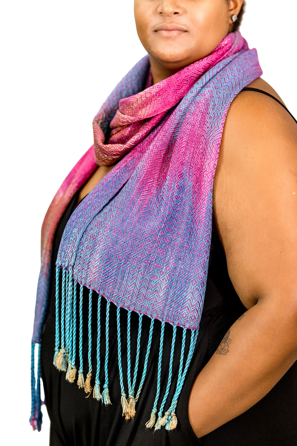 Lilac Breasted Roller V2 Tencel Scarf Classic-Raspberry