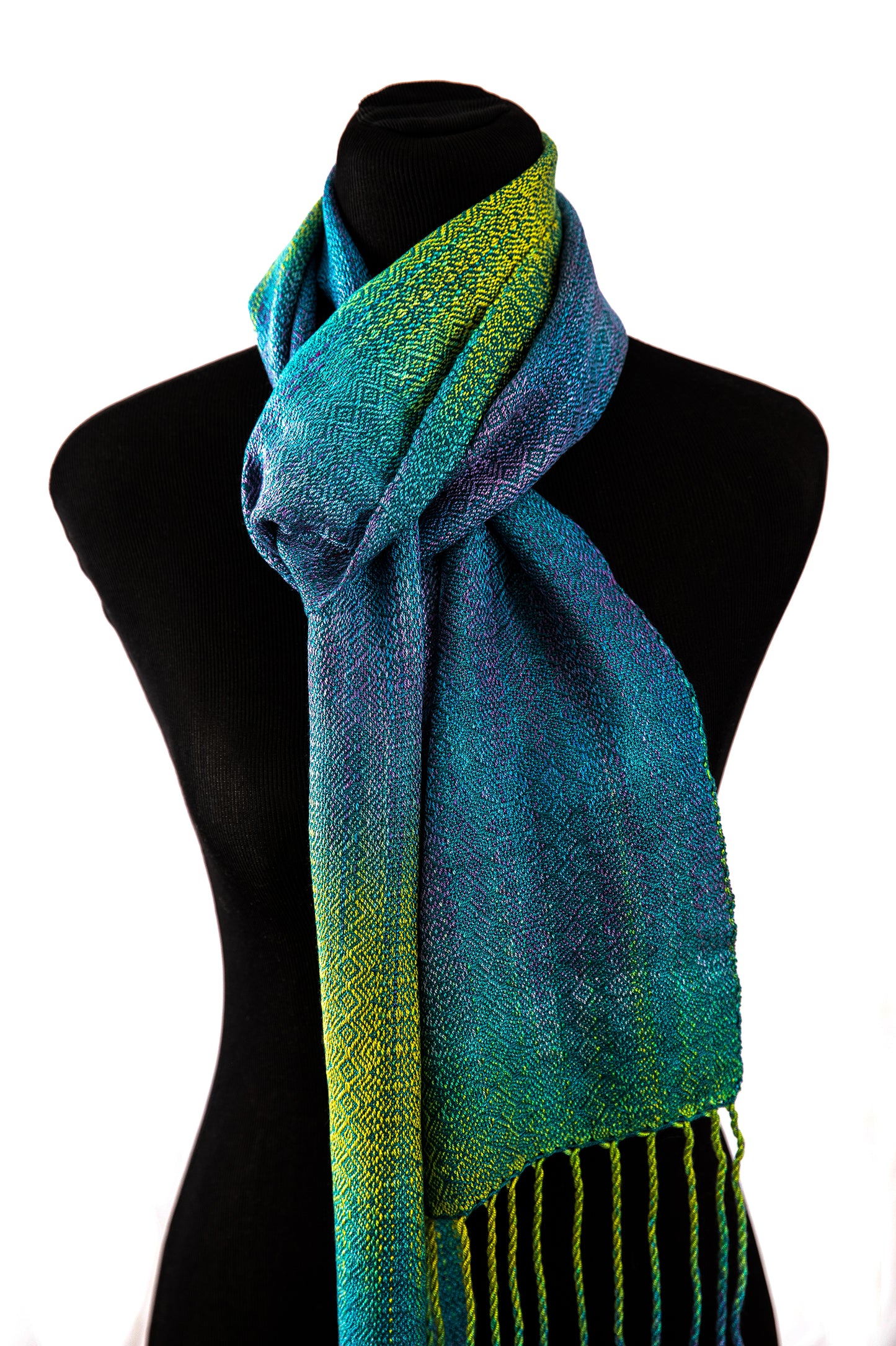 Himalayan Phesant Skinny Tencel scarf- Deep Teal