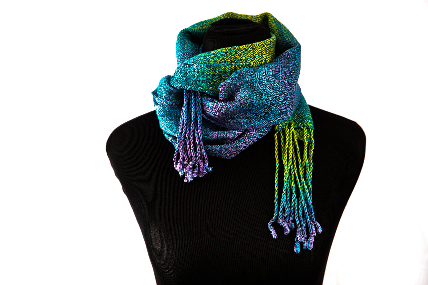 Himalayan Phesant Skinny Tencel scarf- Deep Teal