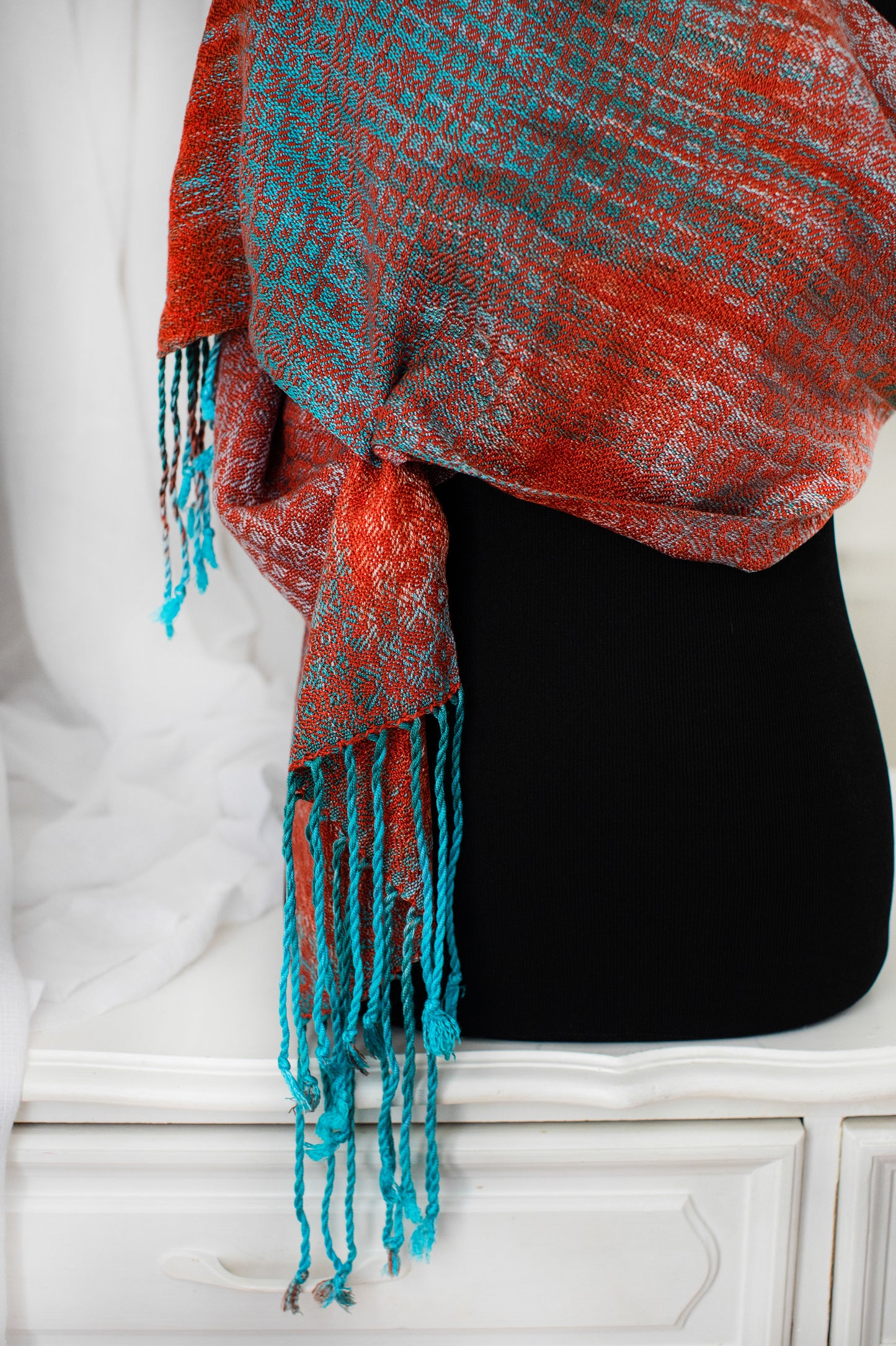 Sacred Kingfisher Classic Tencel Scarf- Cayenne