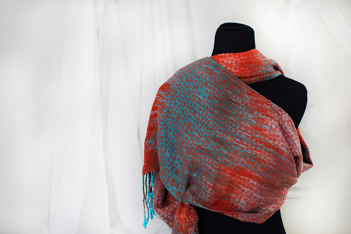 Sacred Kingfisher Classic Tencel Scarf- Cayenne