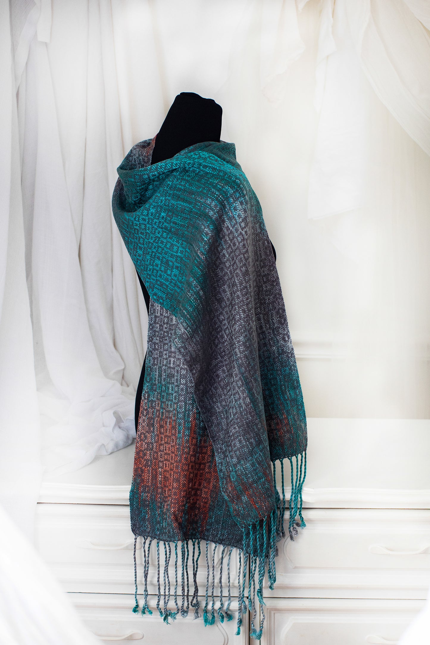 Sacred Kingfisher- M Grey Classic Scarf