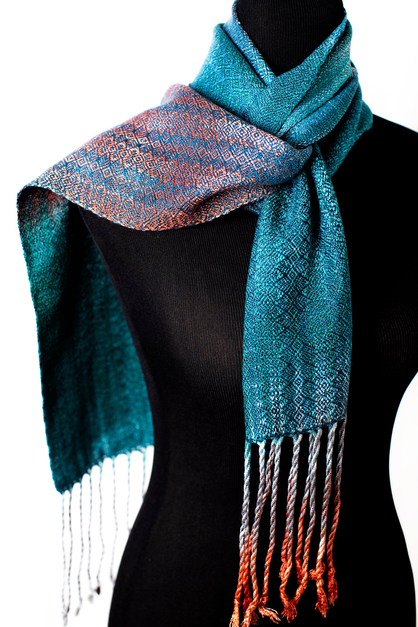 Sacred Kingifisher Skinny Tencel Scarf- Drk Teal