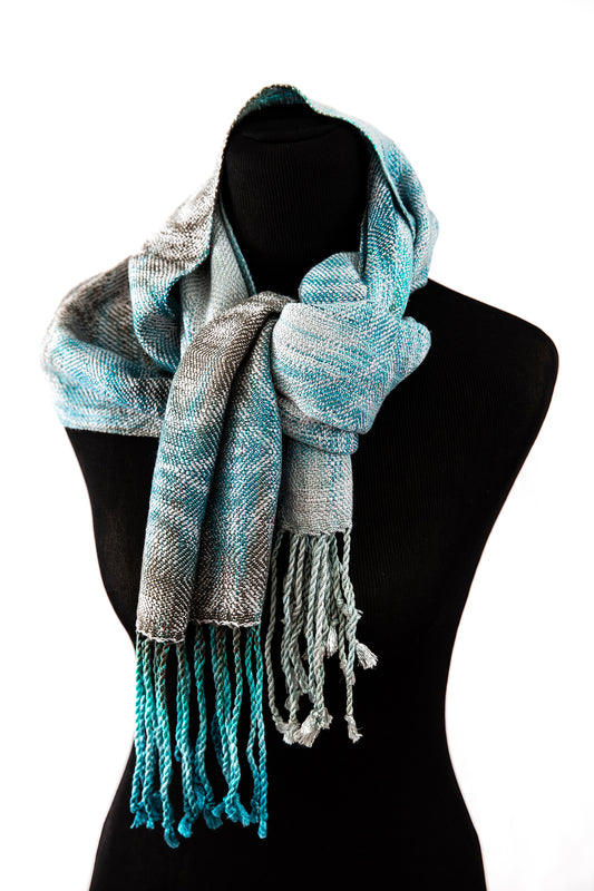 Spotted Shag Classic Tencel Scarf- Silver