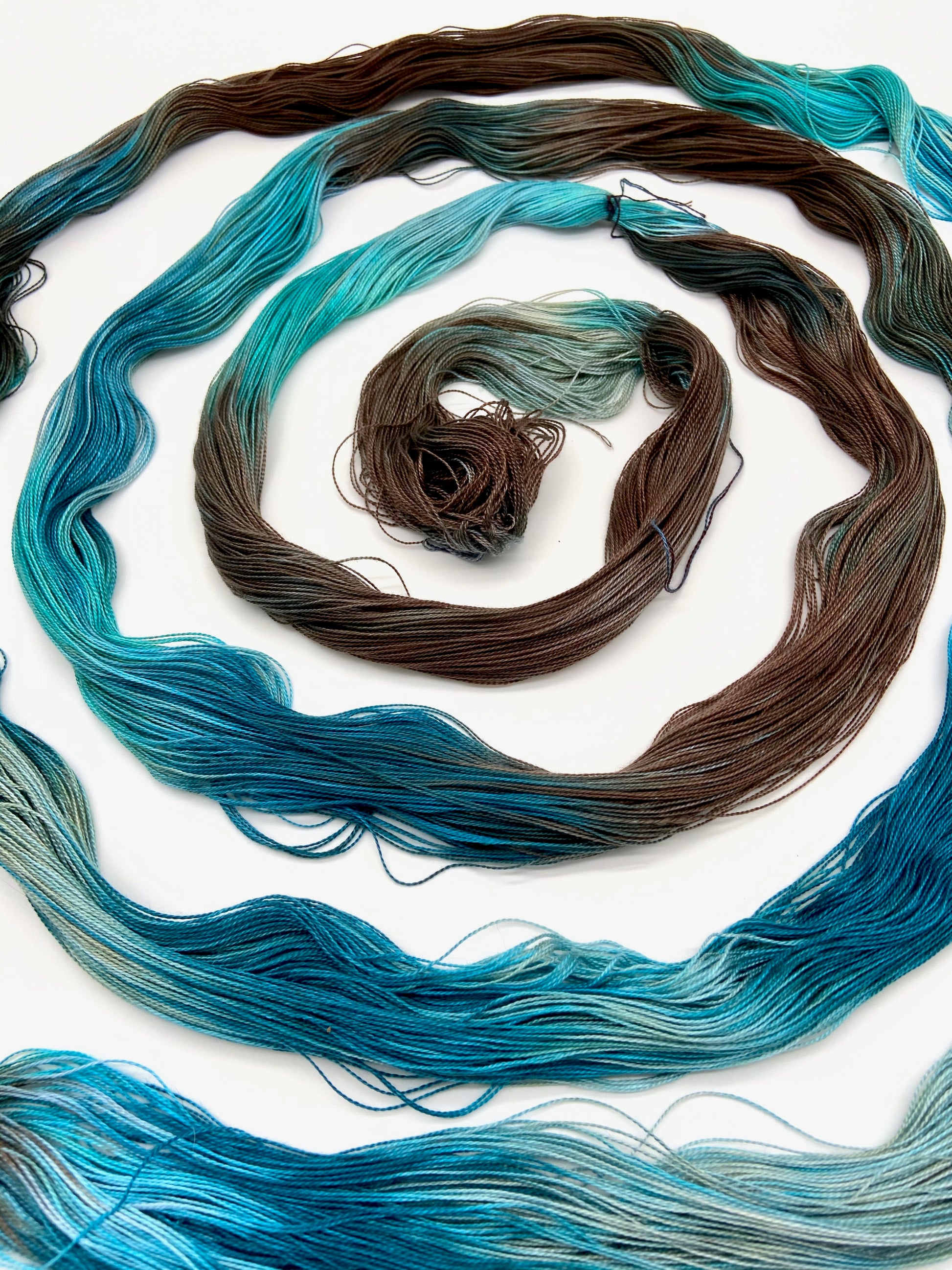 Hand Painted Warp: Tencel 8/2- Spotted Shag - Sydney Sogol, Hand dyed Yarn, hand-painted-warp-8-2-spotted-shag, Eco-friendly yarn, hand dyed warp, handpainted warp, tencel warp, tencel yarn,