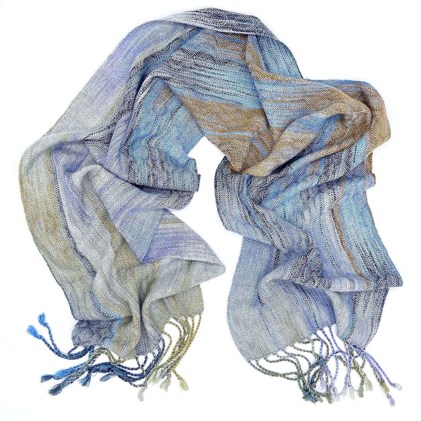Silver Breasted Broadbill Classic Scarf - Modern Geometric Silver