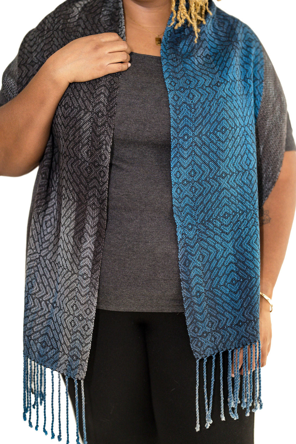 Steller's Jay Classic Tencel and cotton Classic Scarf- Raven