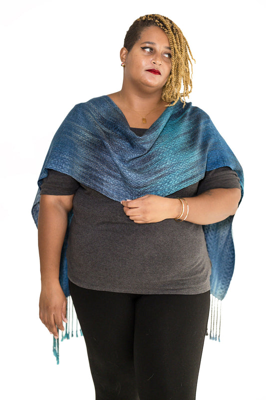 Splendid Fairy Wren Classic Tencel Scarf- Deep Navy