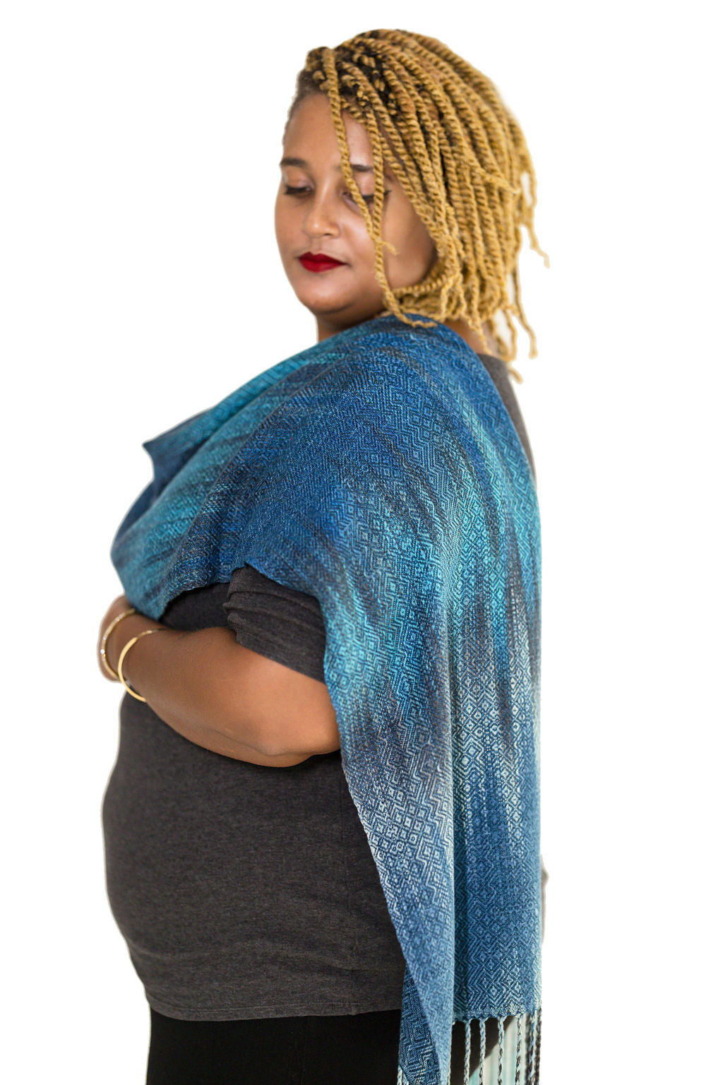 Splendid Fairy Wren Classic Tencel Scarf- Deep Navy