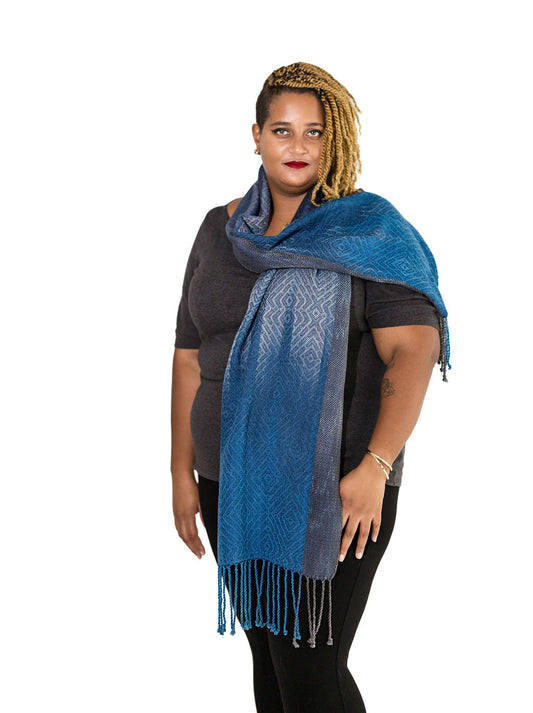 Steller's Jay Classic Tencel and cotton Classic Scarf- Deep Navy