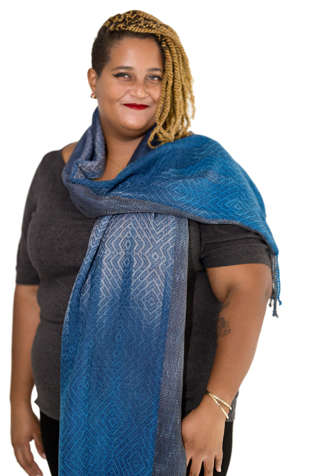 Steller's Jay Classic Tencel and cotton Classic Scarf- Deep Navy