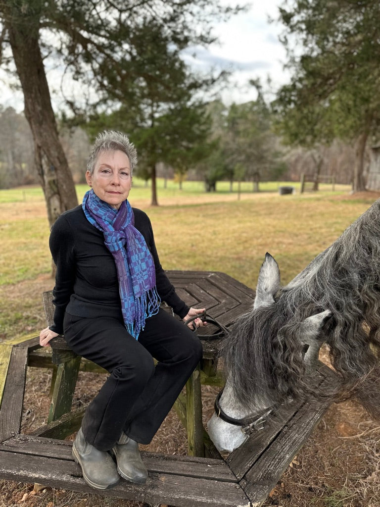 Peacock Pheasant Classic tencel scarf- Purple Martin