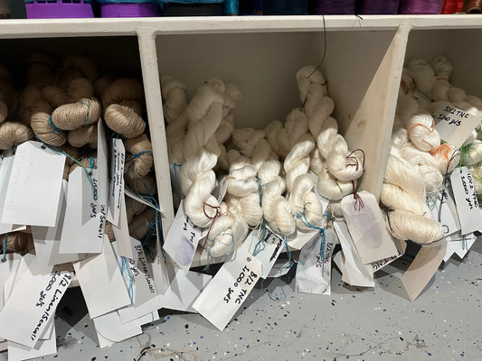 Undyed Skeins for Dye-licious class