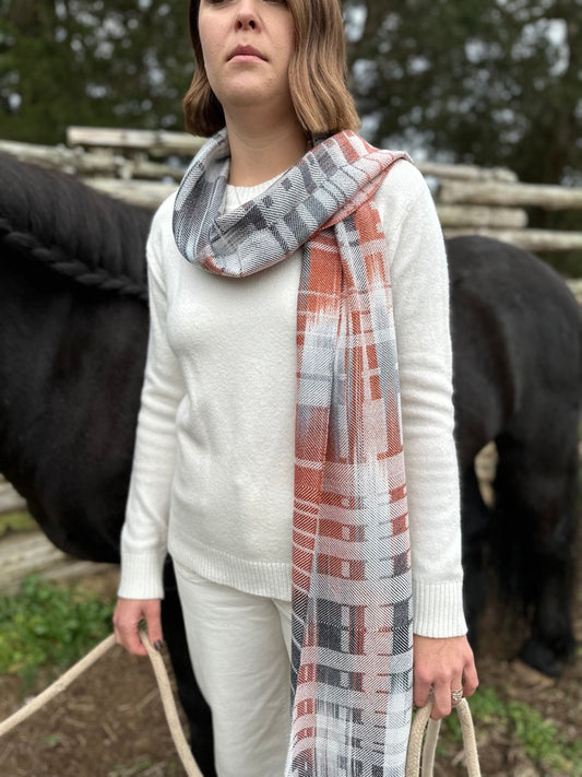 Harlequin Duck Tencel Classic Scarf -White