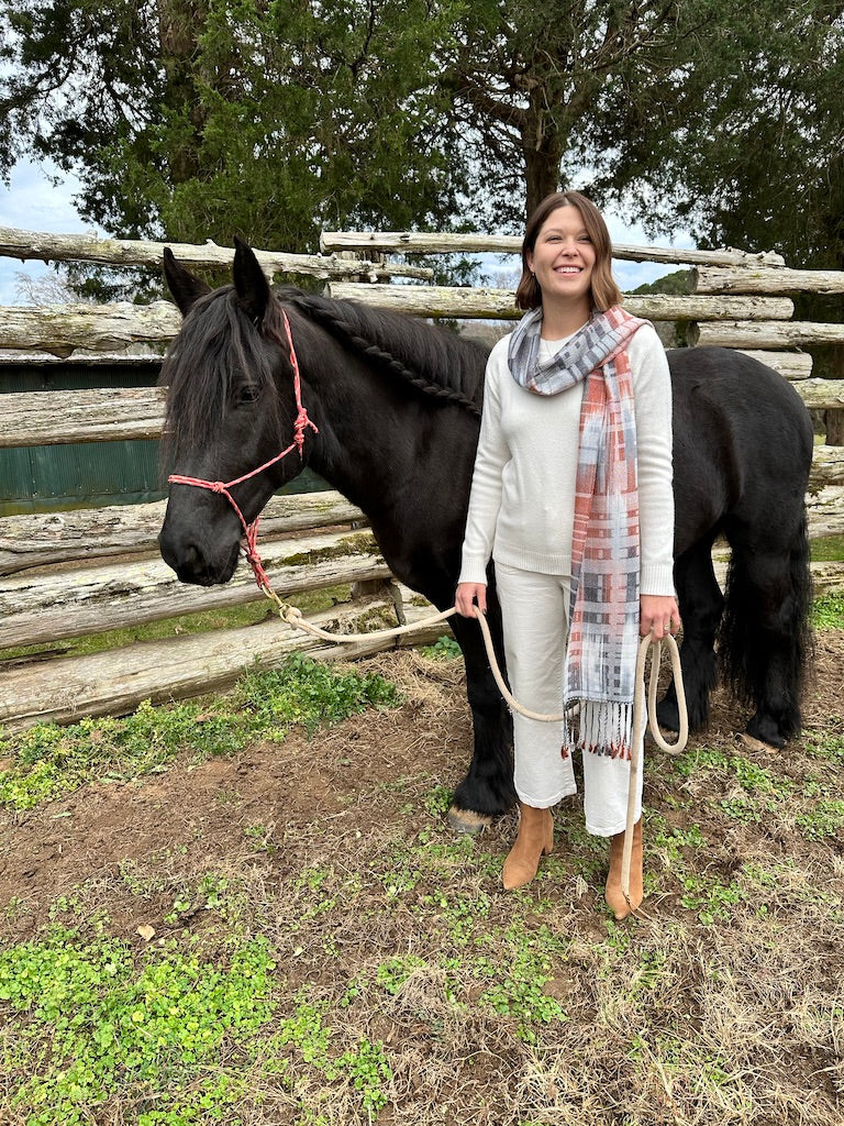 Harlequin Duck Tencel Classic Scarf -White