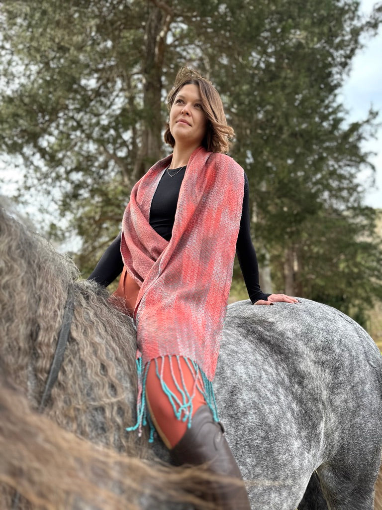 Sacred Kingfisher Classic Tencel Scarf- Cayenne