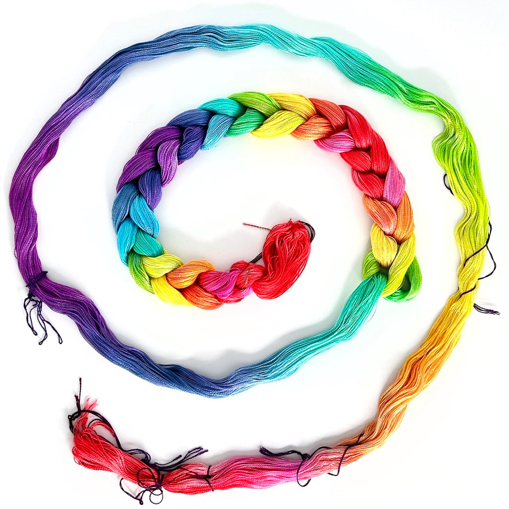 Hand Painted Warp: Tencel 5/2- Rainbow Lorikeet