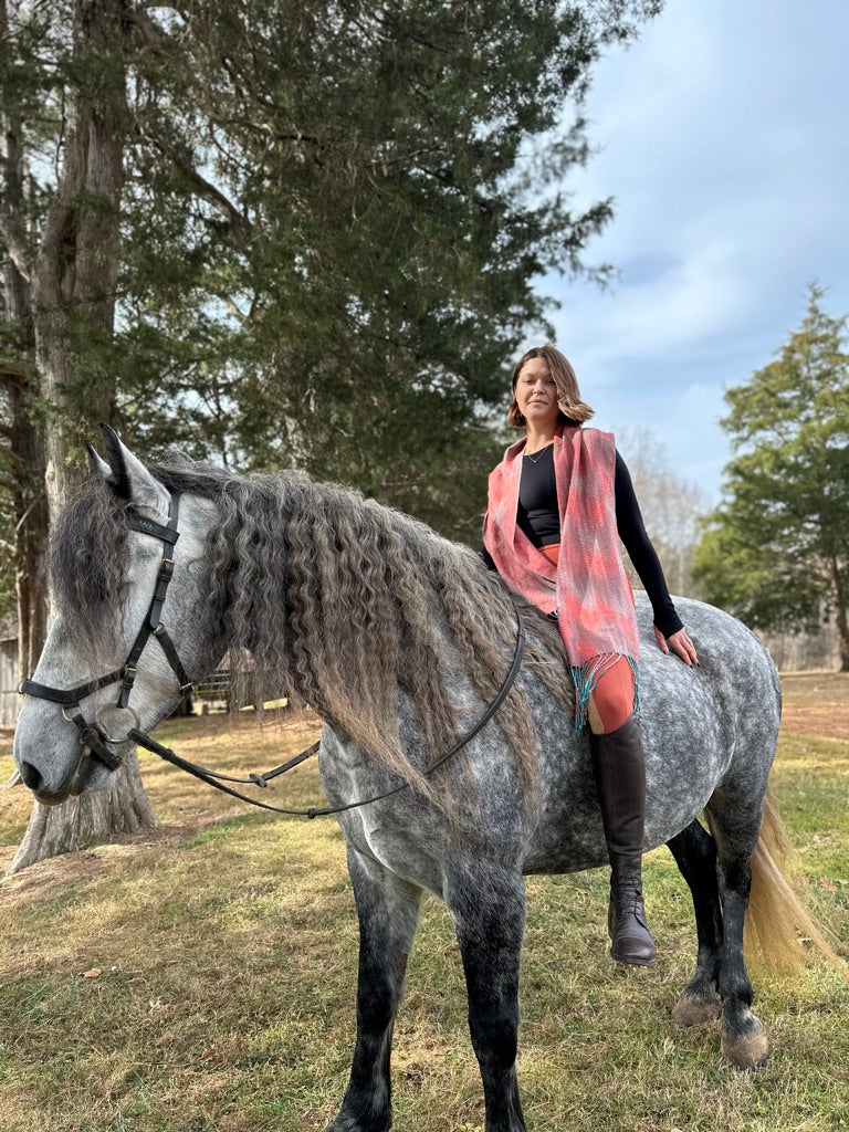 Sacred Kingfisher Classic Tencel Scarf- Cayenne