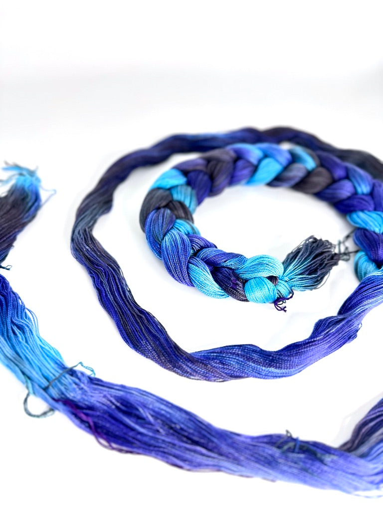 Hand Painted Warp: Tencel 5/2- Peacock Pheasant