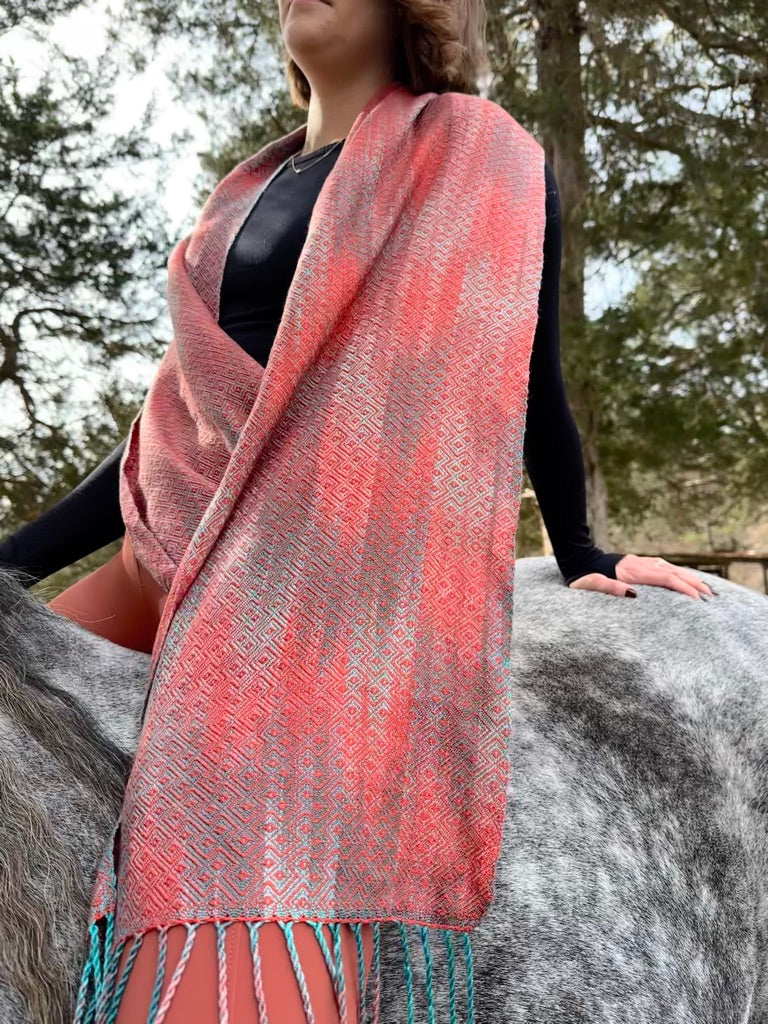 Sacred Kingfisher Classic Tencel Scarf- Cayenne