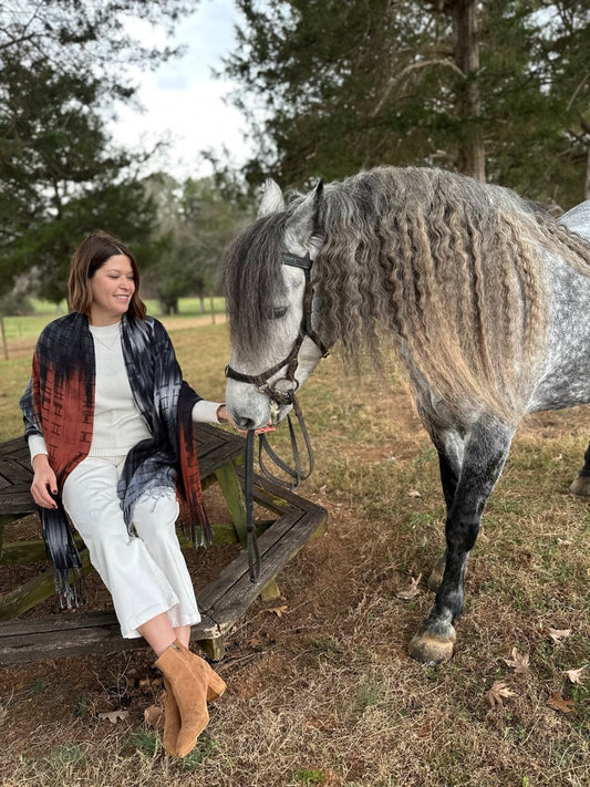 Harlequin Duck Tencel Shawl- Raven