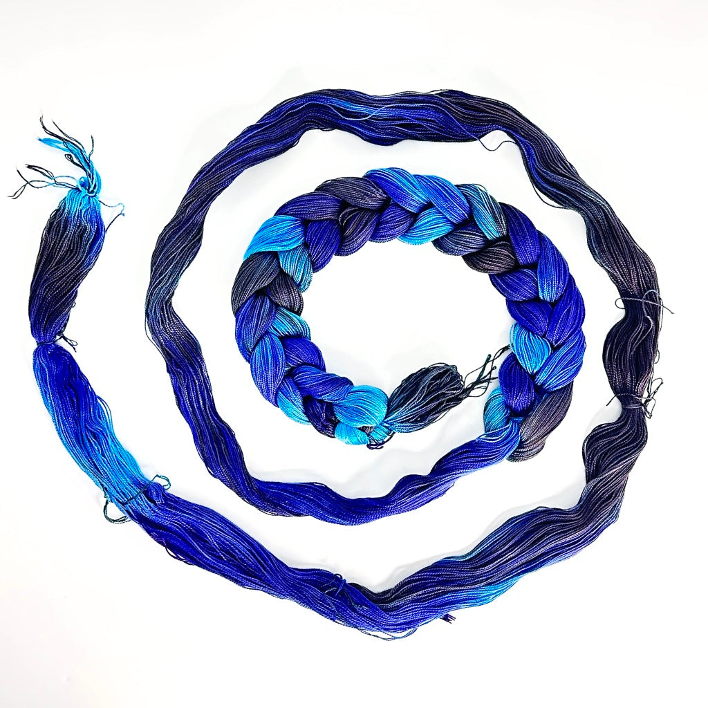 Hand Painted Warp: Tencel 5/2- Peacock Pheasant