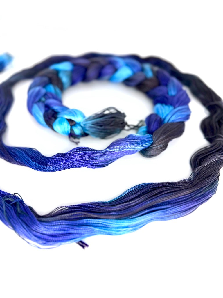 Hand Painted Warp: Tencel 5/2- Peacock Pheasant