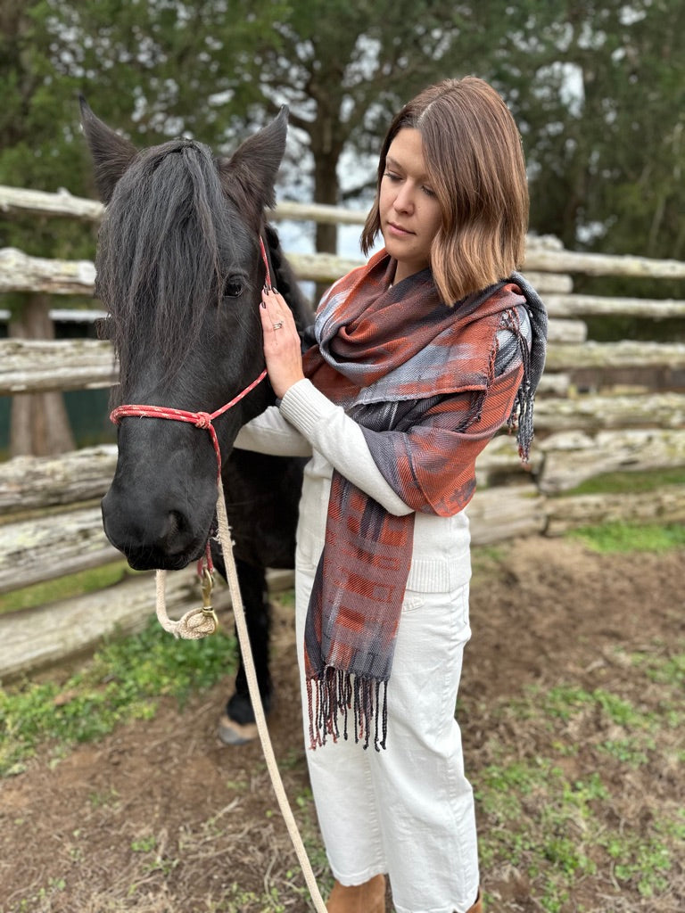 Harlequin Duck Tencel Shawl- Dark Grey