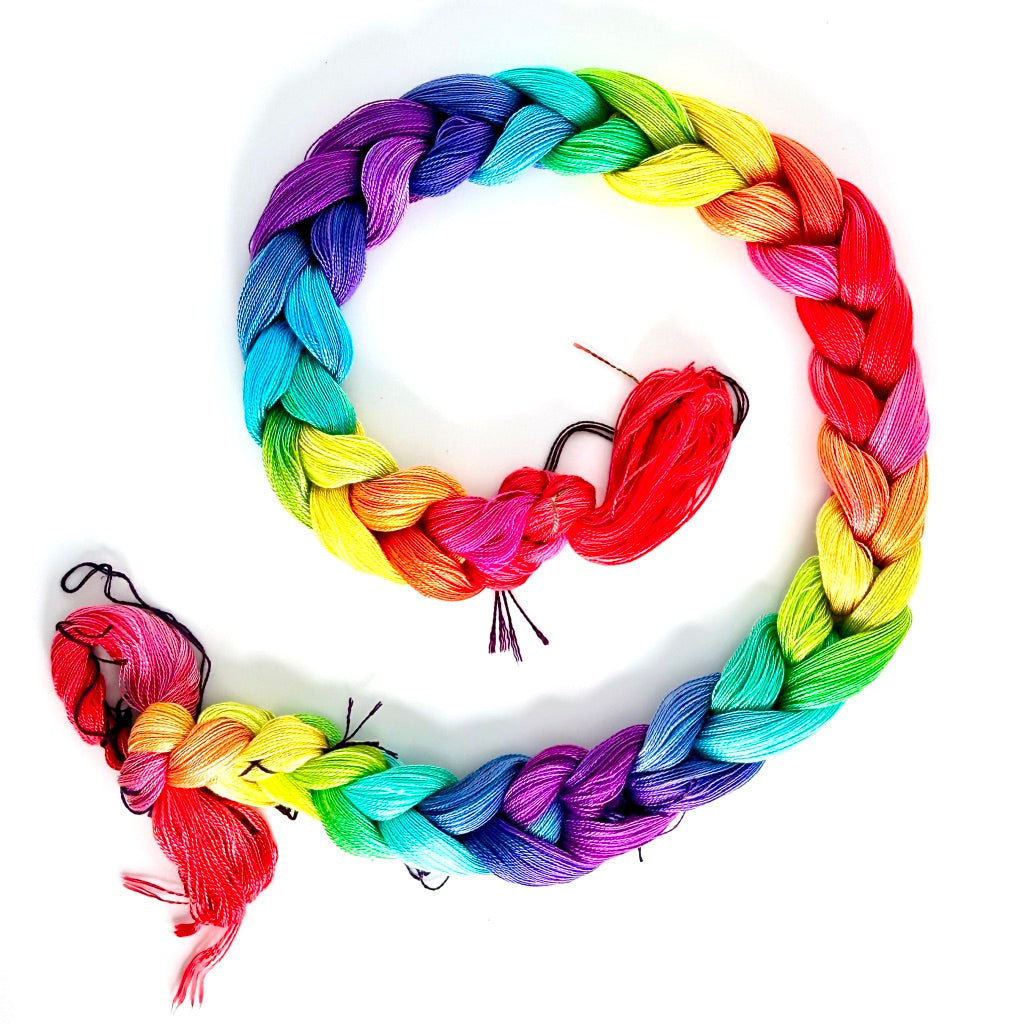 Hand Painted Warp: Tencel 5/2- Rainbow Lorikeet