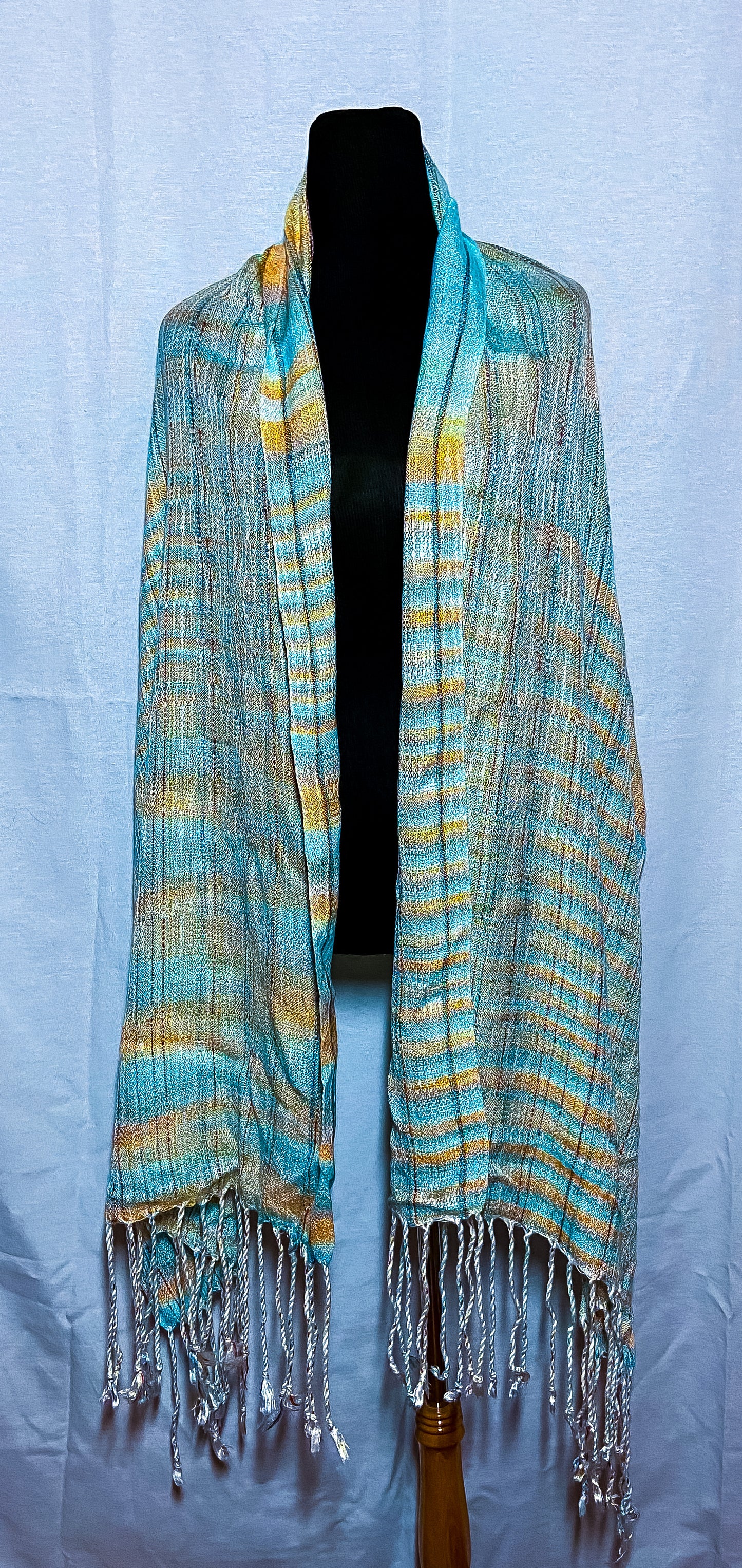 Kingfisher Blanket  Scarf 5 - Sydney Sogol, Wearable Art, Blanket Scarves, kingfisher-blanket-scarf-5, 