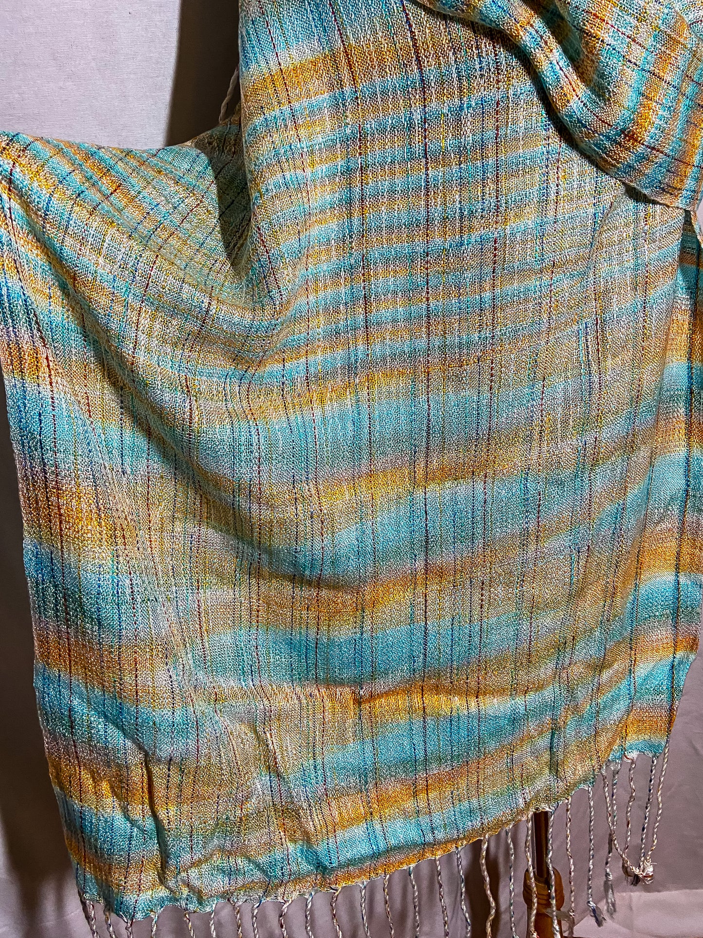 Kingfisher Blanket  Scarf 5 - Sydney Sogol, Wearable Art, Blanket Scarves, kingfisher-blanket-scarf-5, 