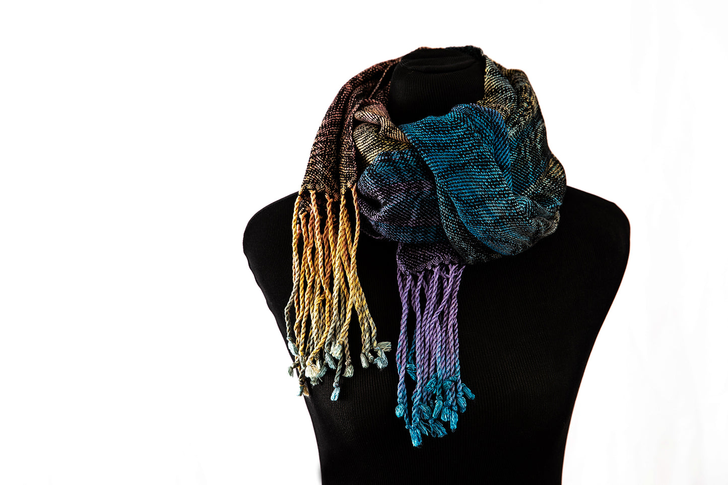 Golden Tailed Sapphire Classic Tencel Scarf-Raven