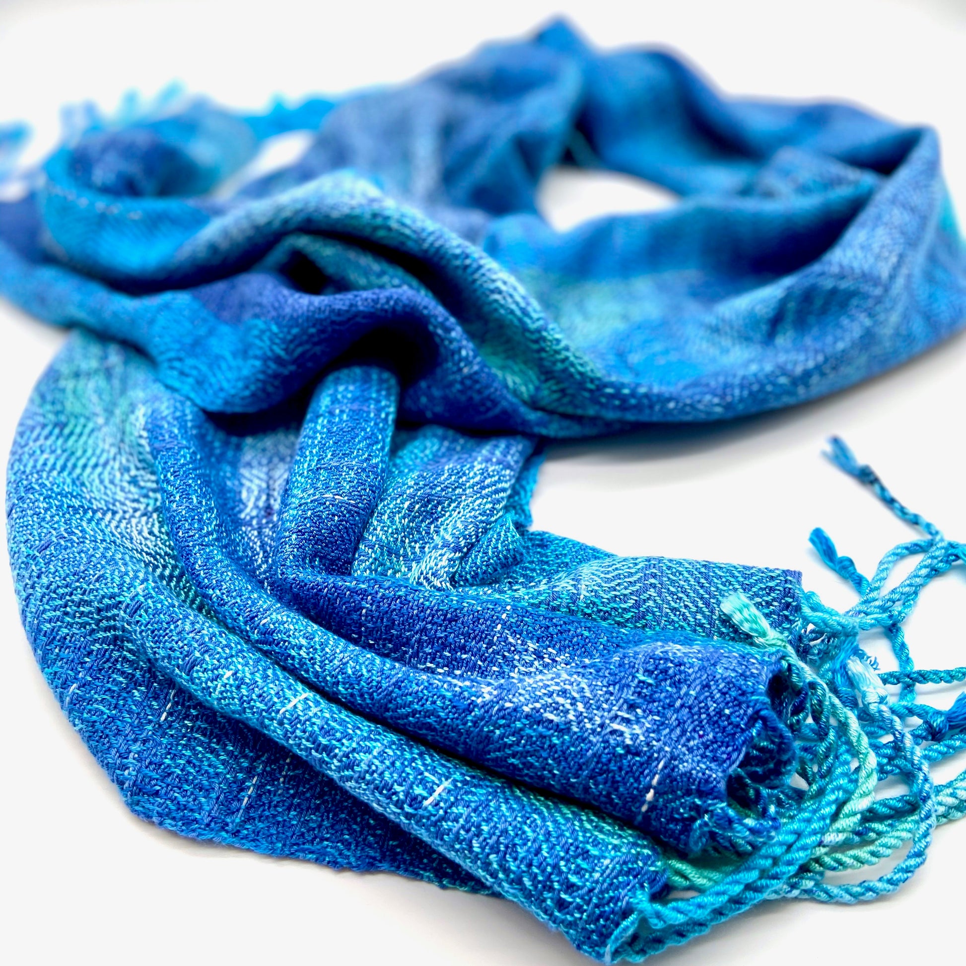 Bluebird Mini Shawl - Sydney Sogol, Wearable Art, Mini Shawls, bluebird-mini-shawl, eco-friendly scarf, mini shawl, scarf, tencel scarf