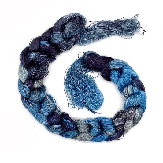 Hand Painted Warp:Tencel 5/2- Kokako - Sydney Sogol, Hand dyed Yarn, hand-painted-tencel-5-2-kokako, Eco-friendly Yarn, Hand dyed warp, handpainted warp, tencel Warp, tencel yarn, warp, Weavi