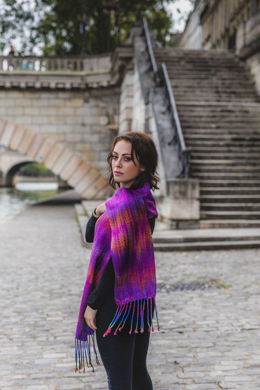 Oriental Dwarf Kingfisher Classic Scarf- Raspberry