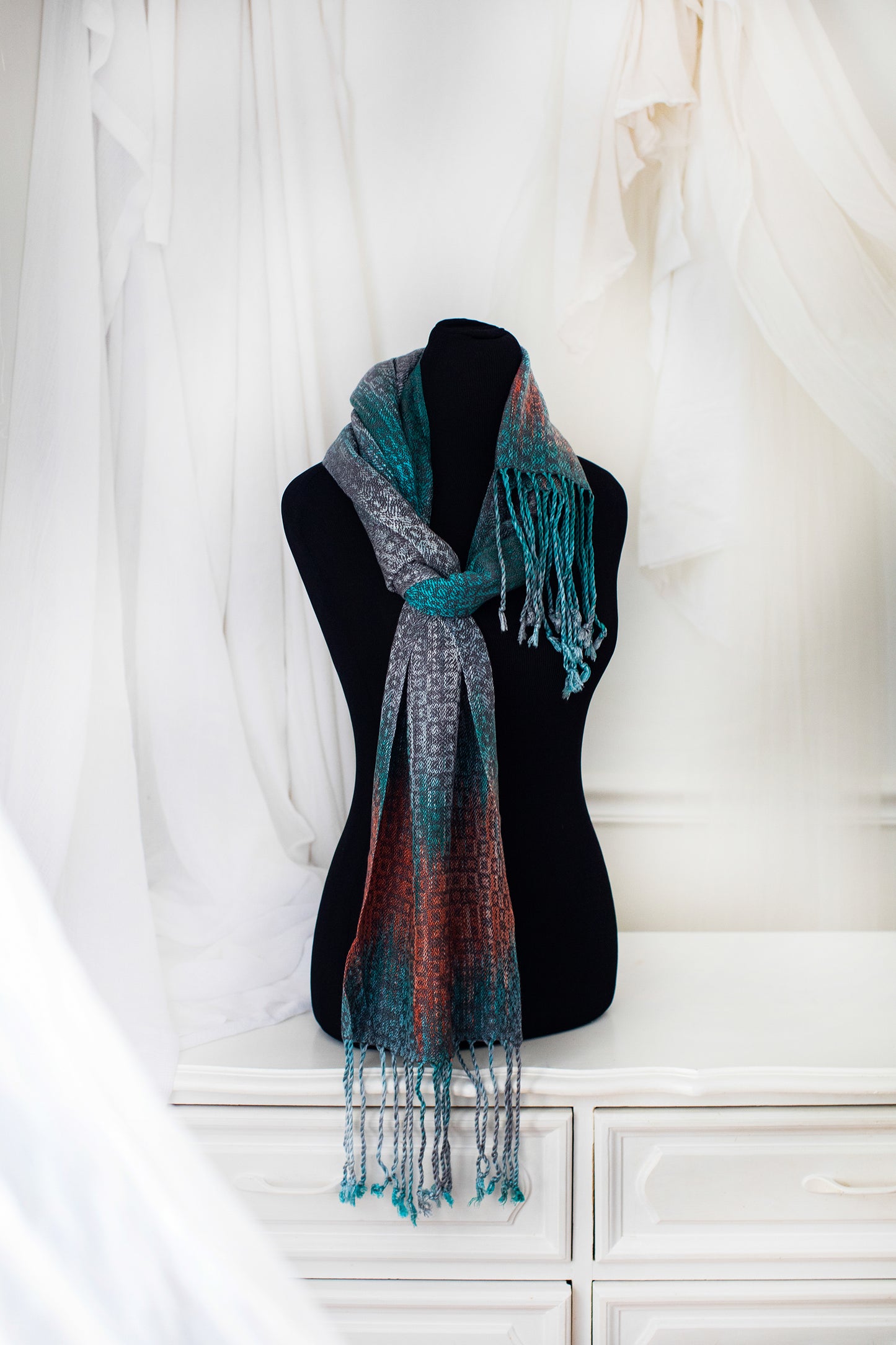 Sacred Kingfisher- M Grey Classic Scarf