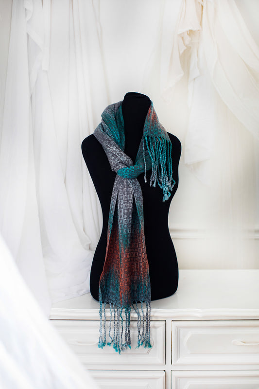 Sacred Kingfisher- M Grey Classic Scarf