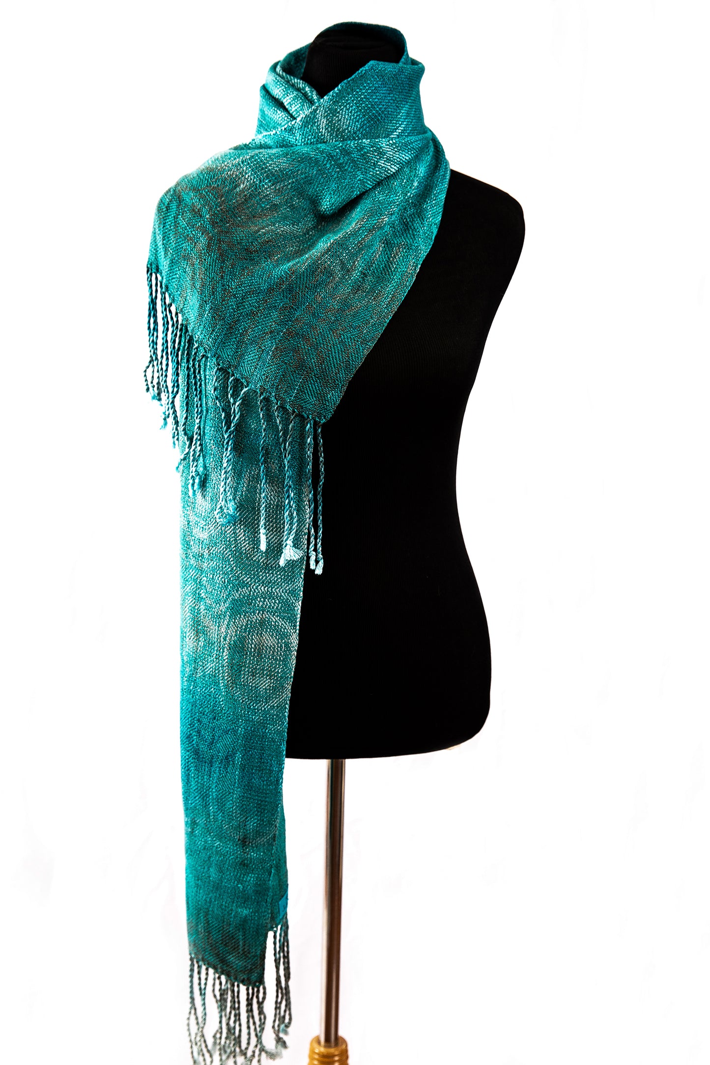 Spotted Shag Classic Seacell/Tencel Scarf- M. Teal