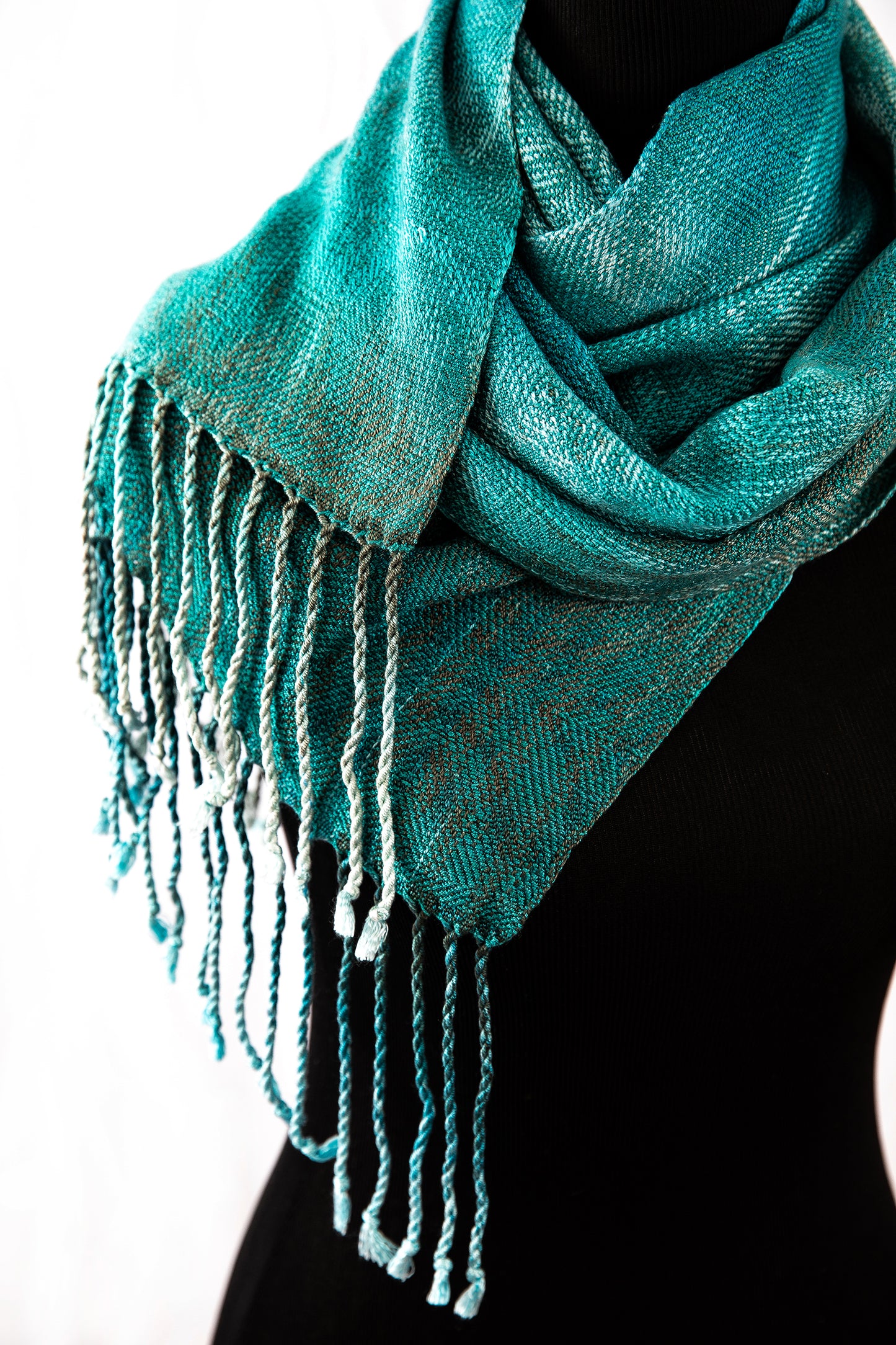 Spotted Shag Classic Seacell/Tencel Scarf- M. Teal