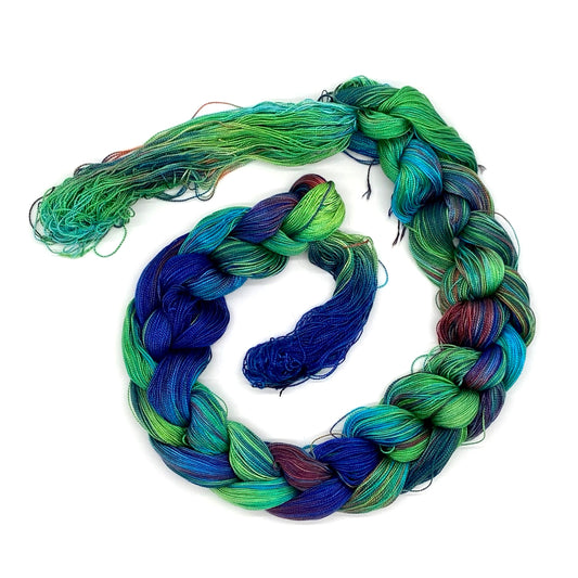 Hand Painted Warp: Tencel 5/2- Takahae - Sydney Sogol, Hand dyed Yarn, hand-painted-warp-5-2-takahae, eco-friendly yarn, hand dyed warp, handpainted warp, Tencel Warp, tencel yarn, warp, weav