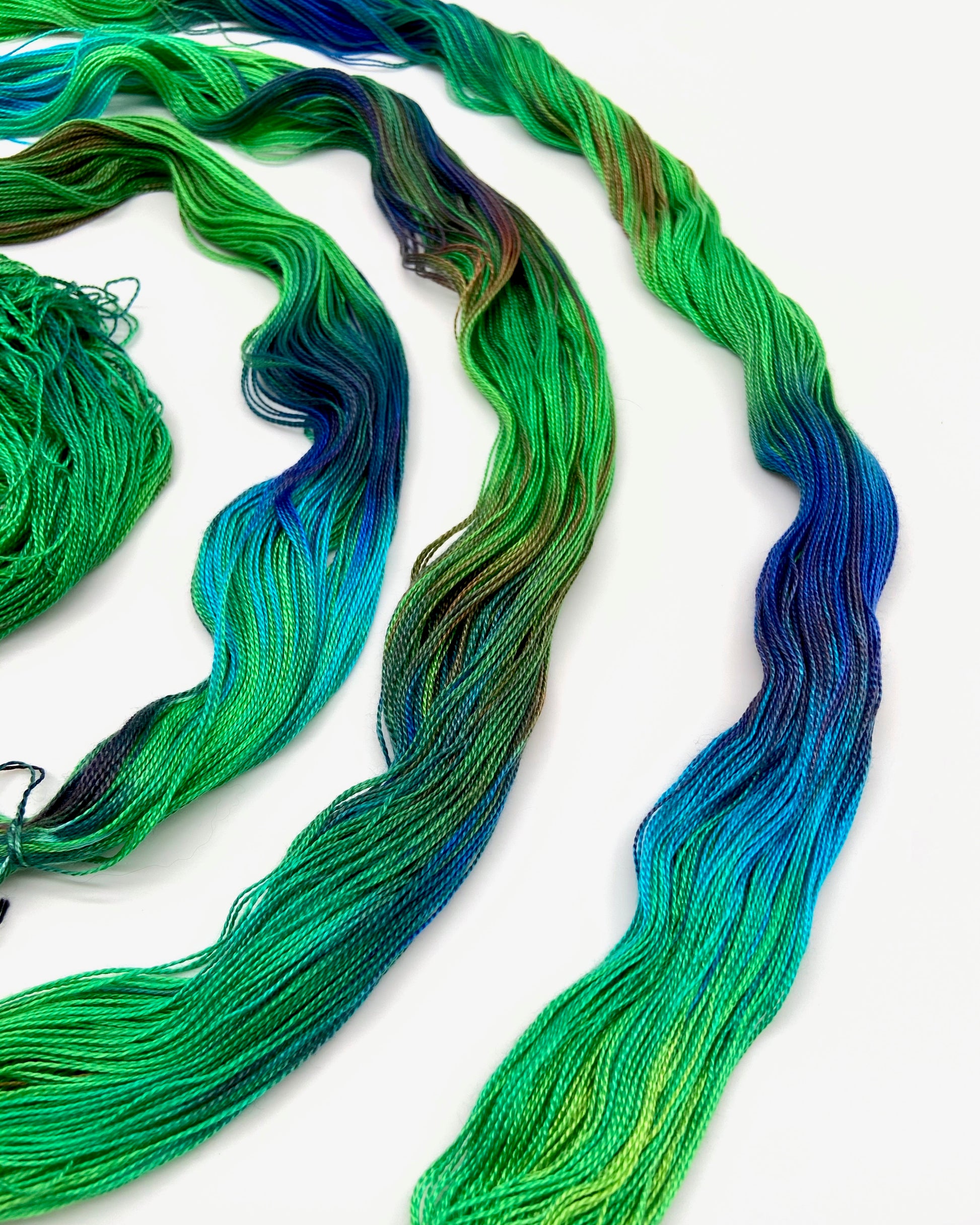 Hand Painted Warp: Tencel 5/2- Takahae - Sydney Sogol, Hand dyed Yarn, hand-painted-warp-5-2-takahae, eco-friendly yarn, hand dyed warp, handpainted warp, Tencel Warp, tencel yarn, warp, weav