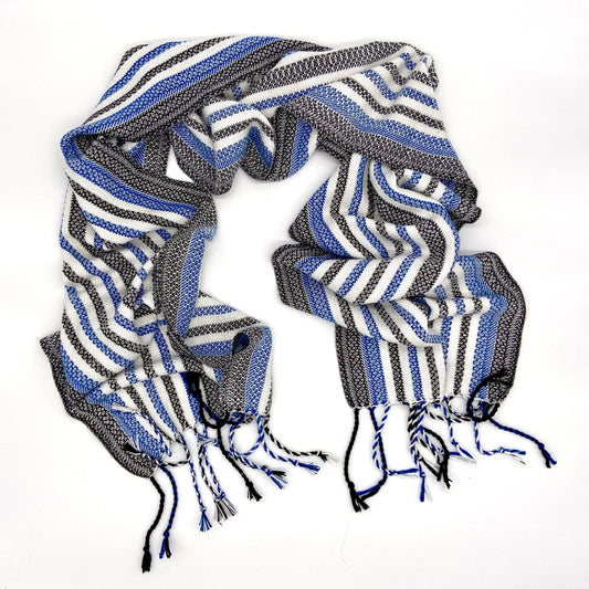 Vulture Guinea Fowl- White Reflective Scarf - Sydney Sogol, Classic Scarves, vulture-guineafowl-white-reflective-scarf, 